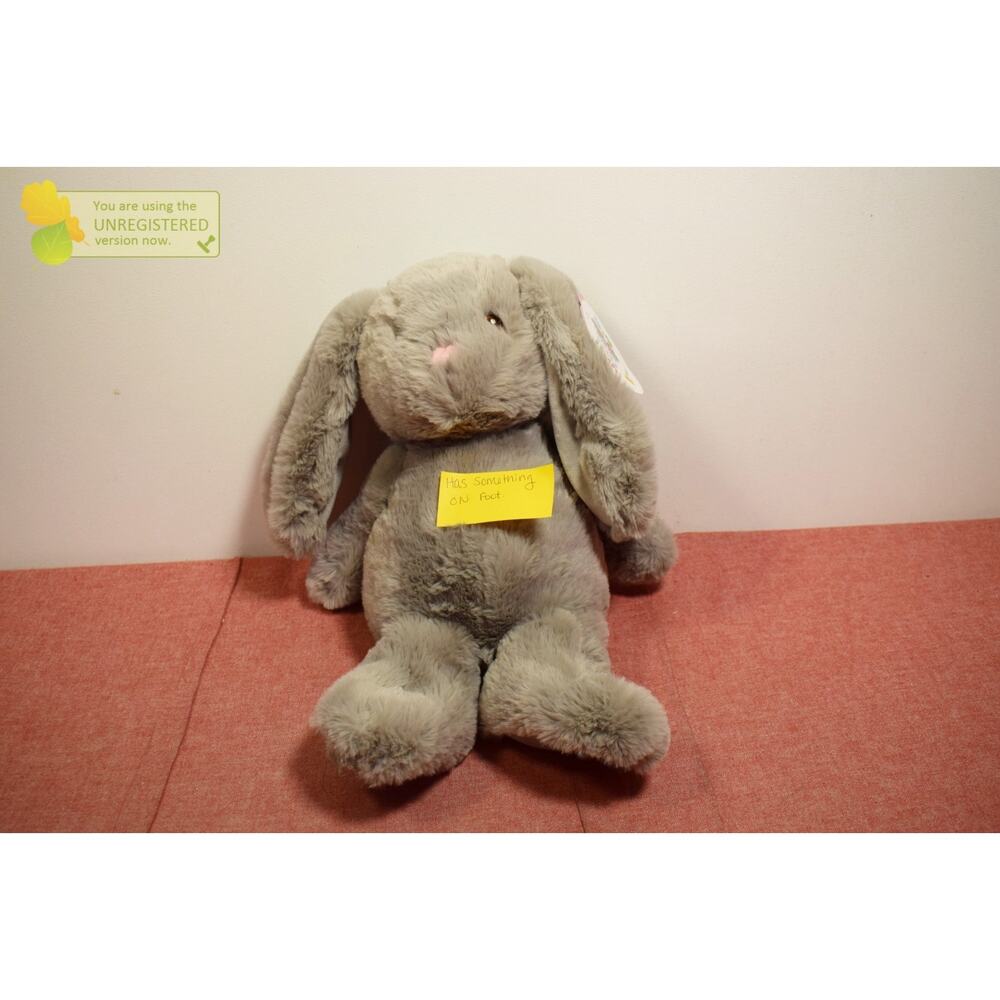 Gigglescape 11'' Gray Bunny Plush Stuffed Animal (Marks)